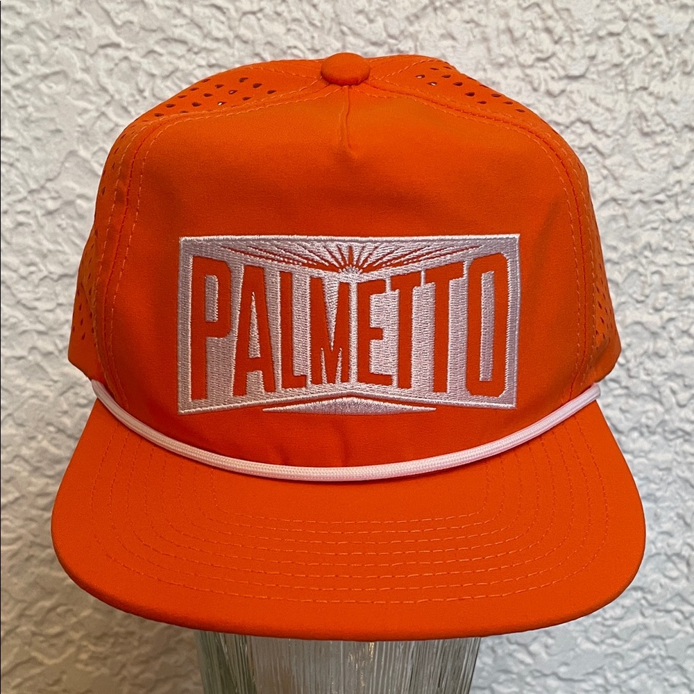 ⭐️NWOT PALMETTO Orange Snapback Flat-brim Hat Embroidered Logo Streetwear Urban